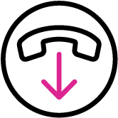 icon hang up pink